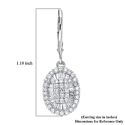 D'Joy Diamond 1.00 ctw Cocktail Cluster Earrings in Rhodium Over Sterling Silver