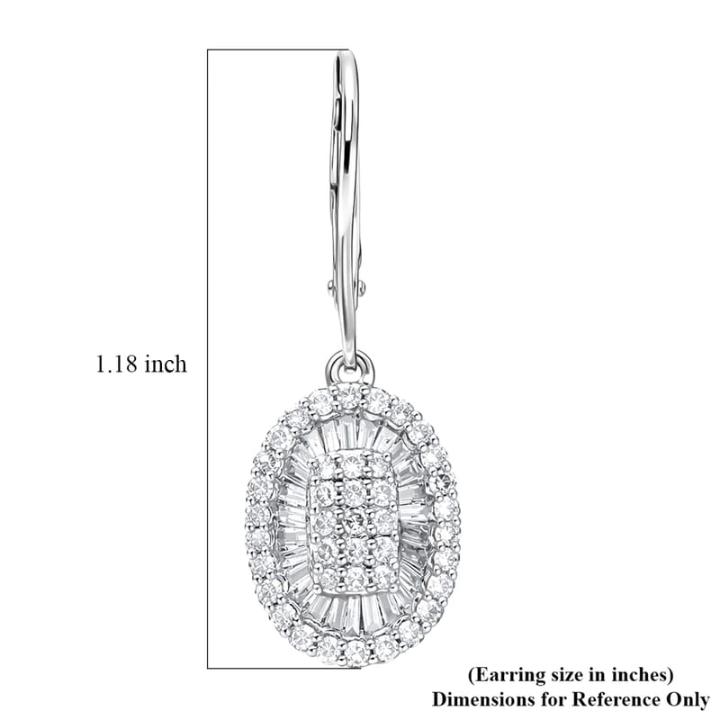 D'Joy Diamond 1.00 ctw Cocktail Cluster Earrings in Rhodium Over Sterling Silver