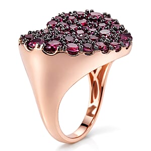 D'Joy Premium Malawi Magenta Garnet 4.50 ctw Twilight Romance Ring in 18K Vermeil Rose Gold Over Sterling Silver (Size 6.0)