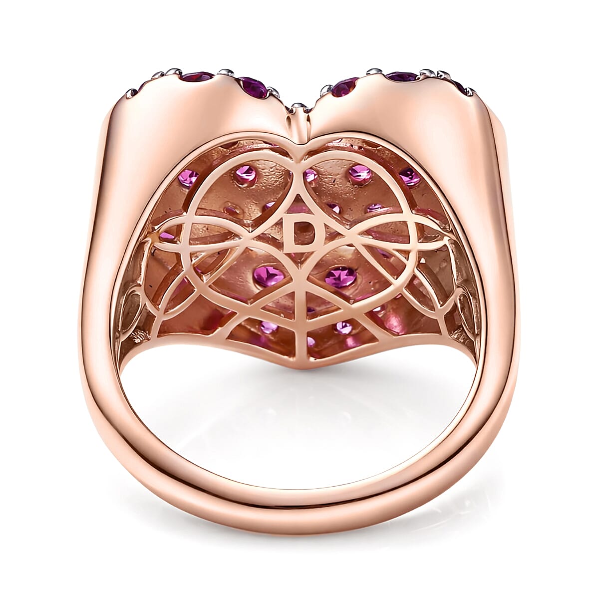 D'Joy Premium Malawi Magenta Garnet 4.50 ctw Twilight Romance Ring in 18K Vermeil Rose Gold Over Sterling Silver (Size 6.0) image number 4