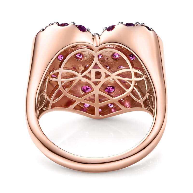 D'Joy Premium Malawi Magenta Garnet 4.50 ctw Twilight Romance Ring in 18K Vermeil Rose Gold Over Sterling Silver (Size 6.0)