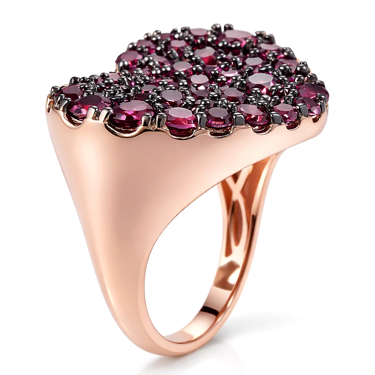 D'Joy Premium Malawi Magenta Garnet 4.50 ctw Twilight Romance Ring in 18K Vermeil Rose Gold Over Sterling Silver (Size 7.0) image number 3