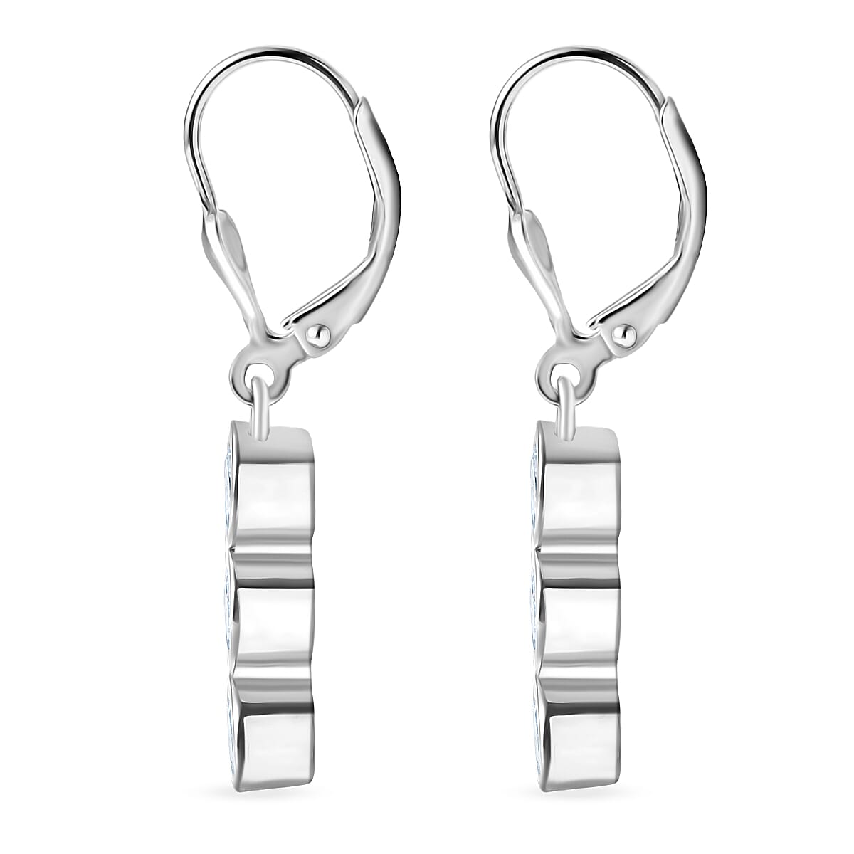 D'Joy Moissanite 1.50 ctw Trinity Earrings in Platinum Over Sterling Silver