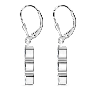 D'Joy Moissanite 1.50 ctw Trinity Earrings in Platinum Over Sterling Silver