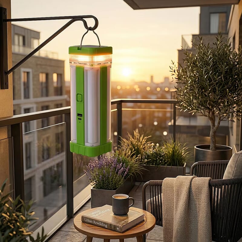 Livmore Green LED Solar and USB Rechargeable Torch