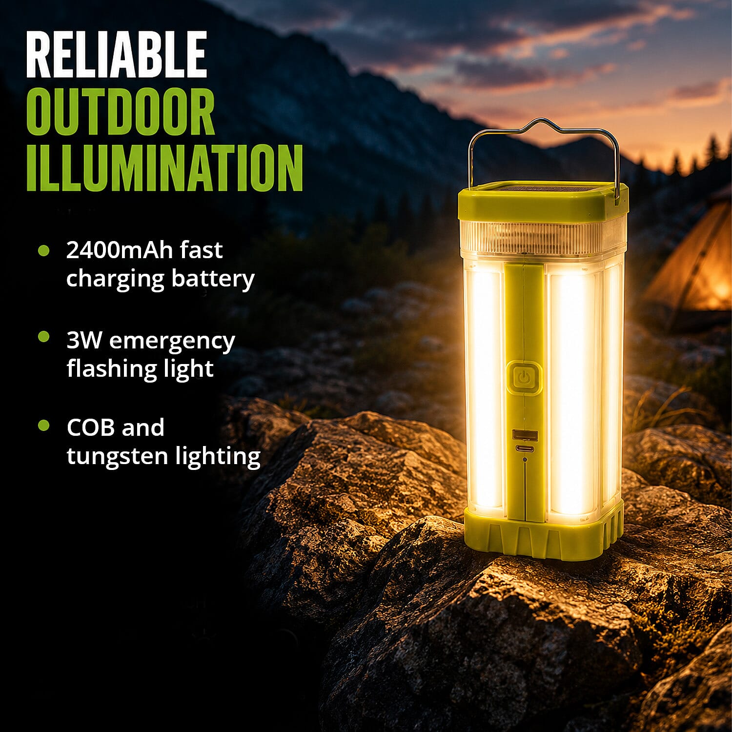 Livmore Green LED Solar and USB Rechargeable Torch