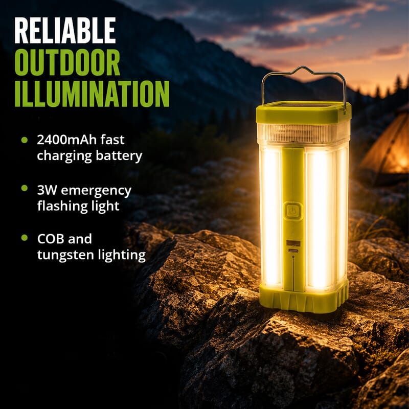 Livmore Green LED Solar and USB Rechargeable Torch