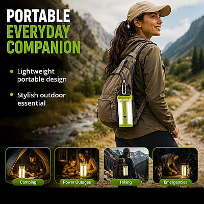 Livmore Green LED Solar and USB Rechargeable Torch