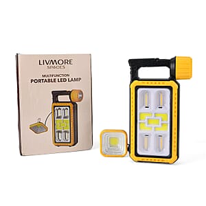 Livmore Yellow LED Solar and USB Rechargeable Torch