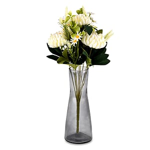 Livmore White Four Head Floral Stem Artificial Flower
