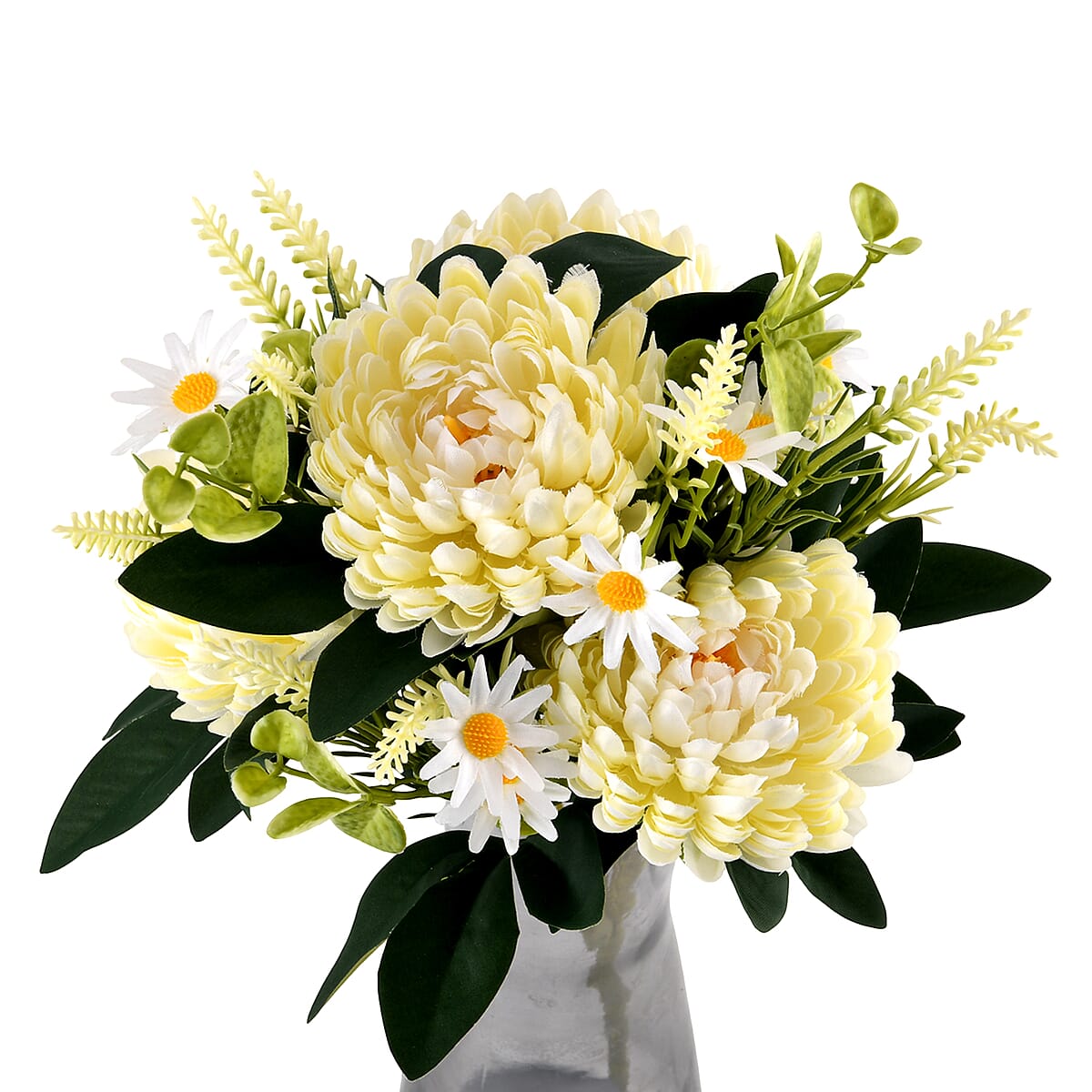 Livmore White Four Head Floral Stem Artificial Flower image number 3