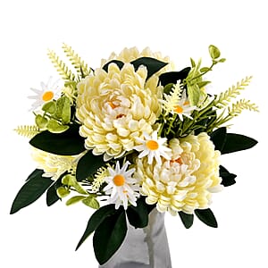 Livmore White Four Head Floral Stem Artificial Flower