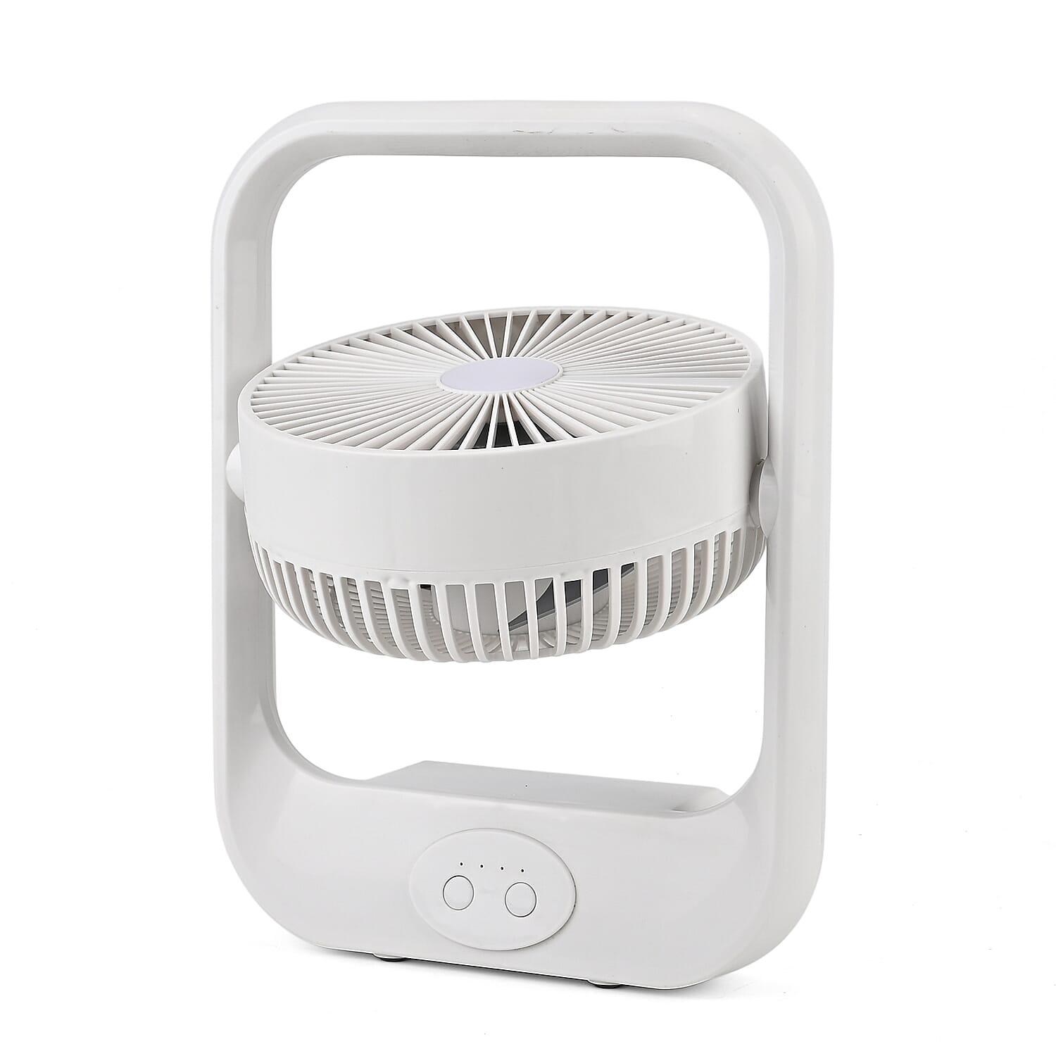 Livmore White USB Rechargeable Fan with 6V4W Solar Panel