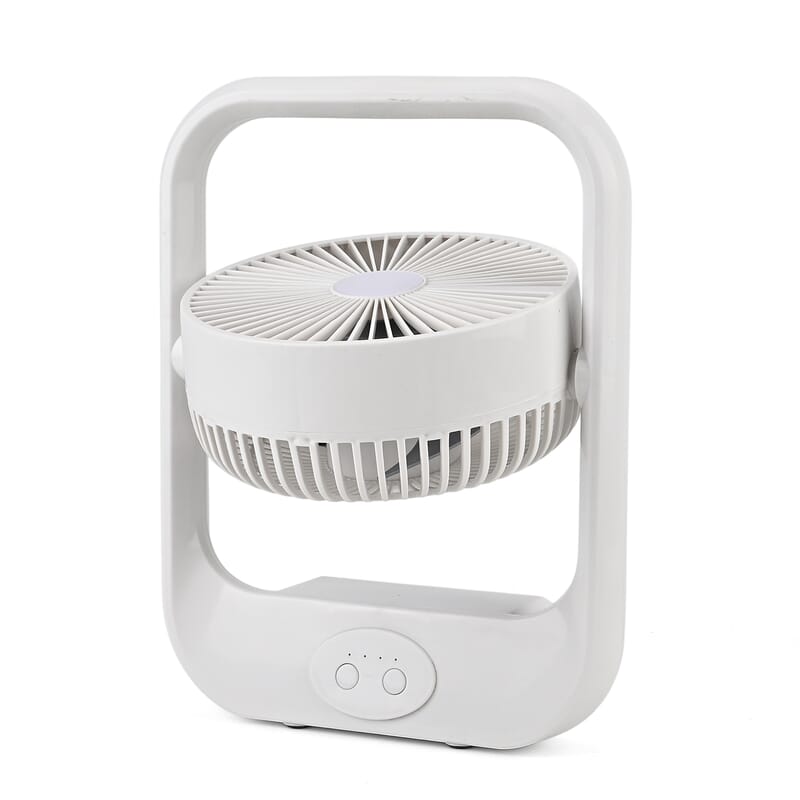 Livmore White USB Rechargeable Fan with 6V4W Solar Panel