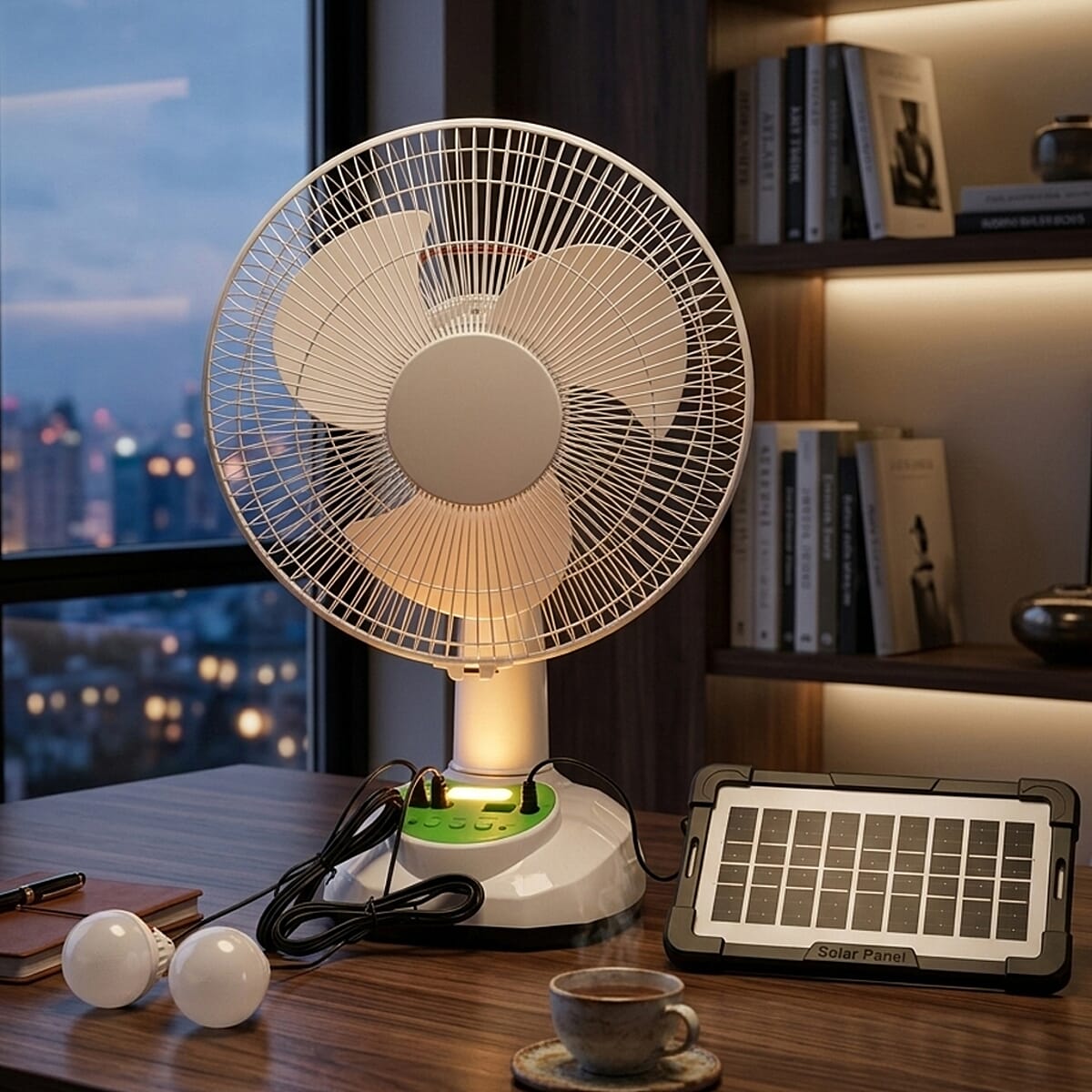 Desktop Fan Speed Adjustment with 2 LED Bulb image number 2