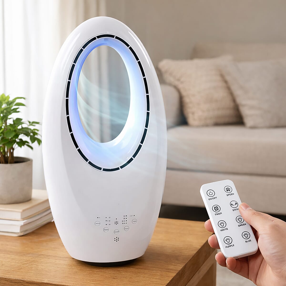 Livmore 3 Speed Wind Bladeless Wireless Fan with Remote Control image number 1