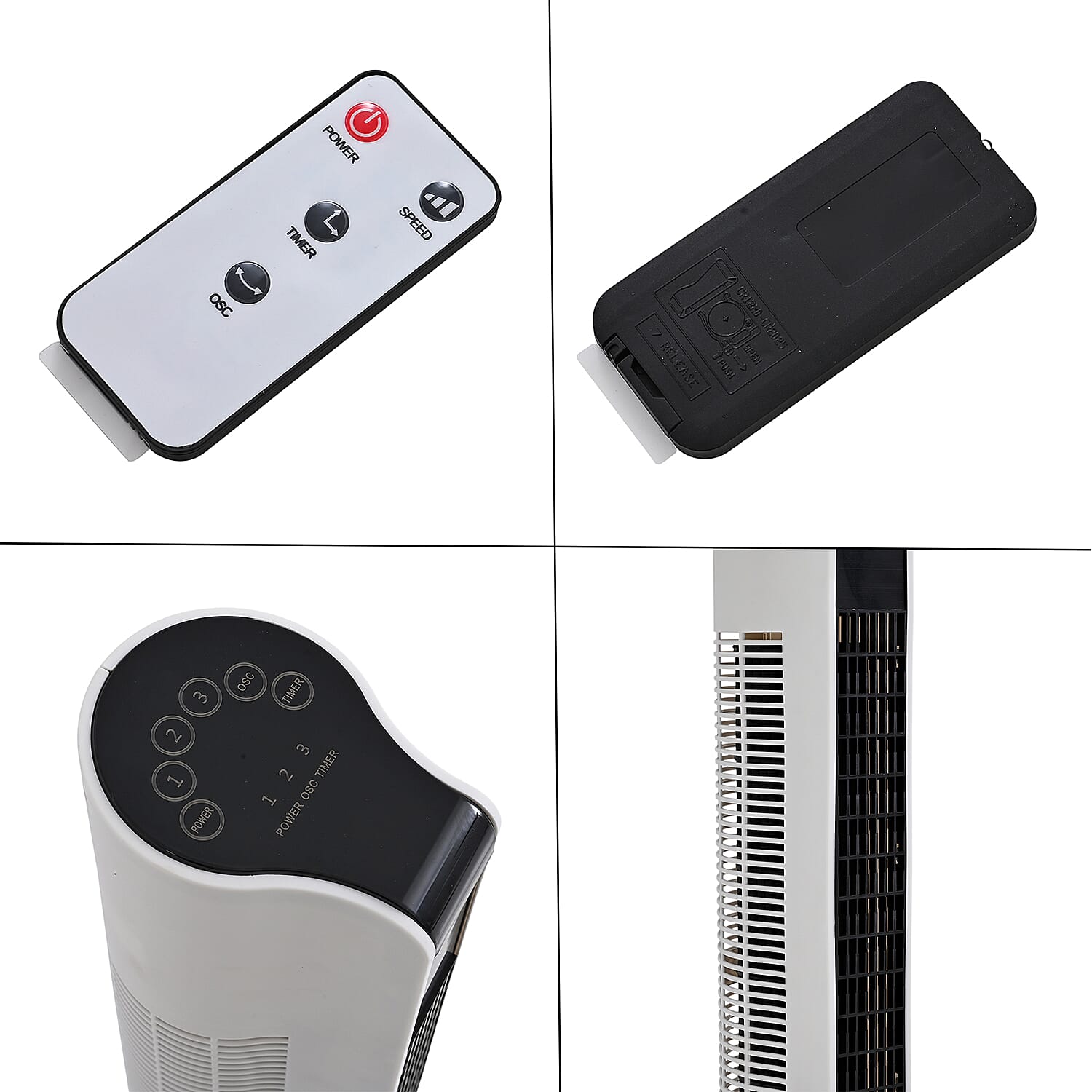 Livmore White Tower Fan (110V, 45W, 3 Speed Settings)