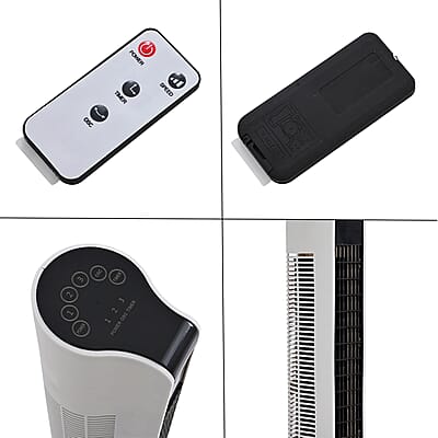 Livmore White Tower Fan (110V, 45W, 3 Speed Settings)
