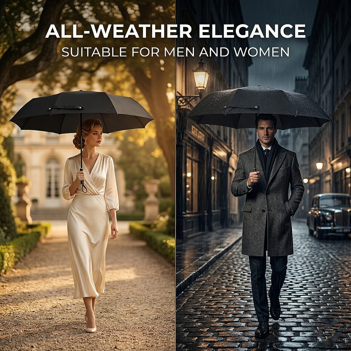 Livmore Black Three-Fold Umbrella image number 1