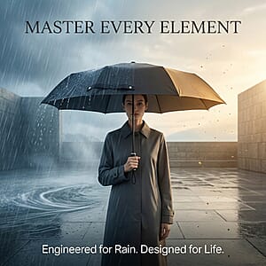 Livmore Black Three-Fold Umbrella