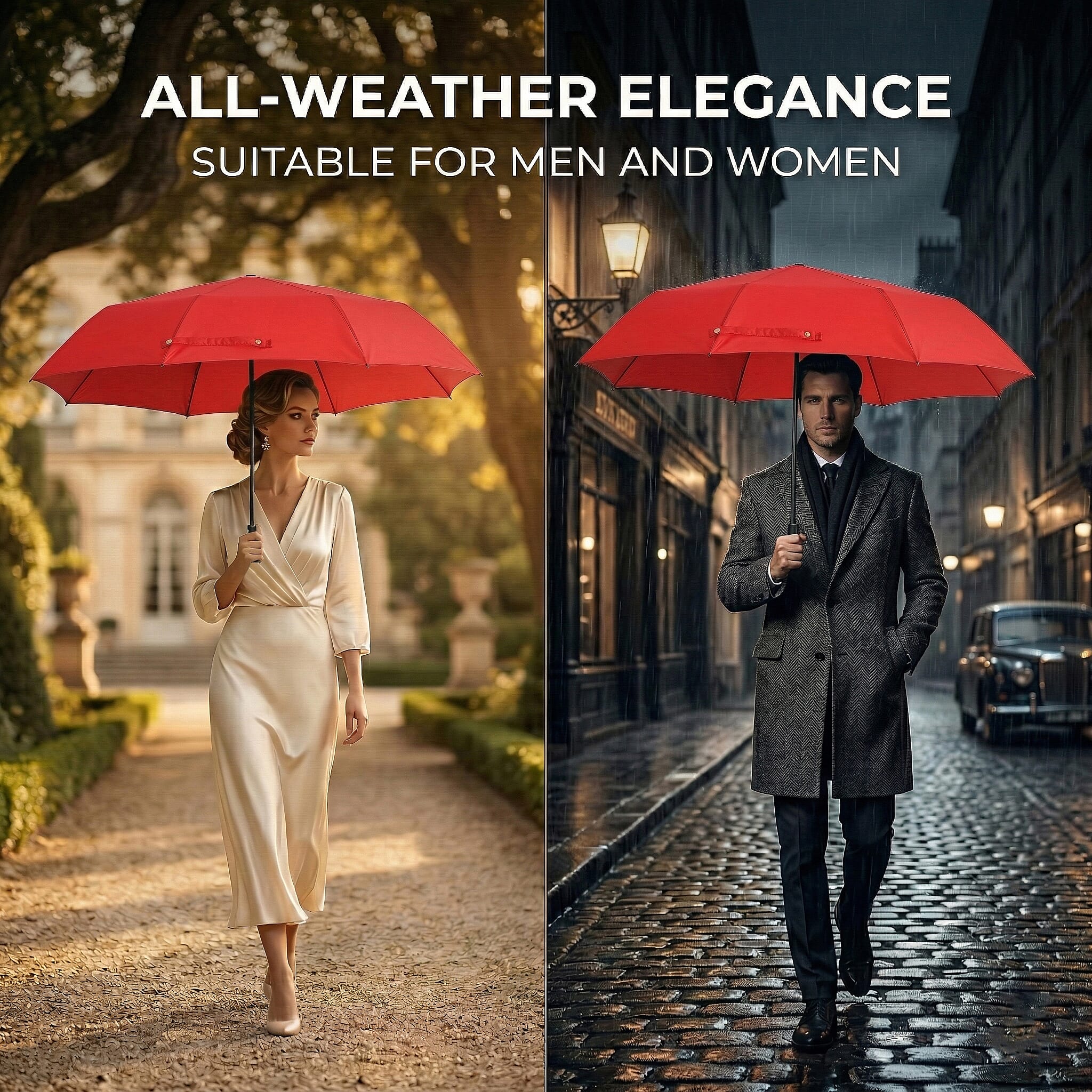 Livmore Red Three-Fold Umbrella