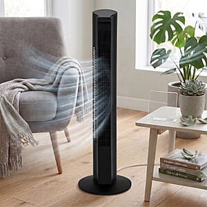 Livmore Black Tower Fan (110V, 45W, 3 Speed Settings)