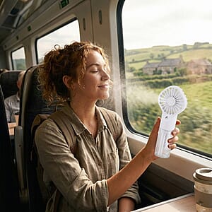 White Handheld Spray Fan
