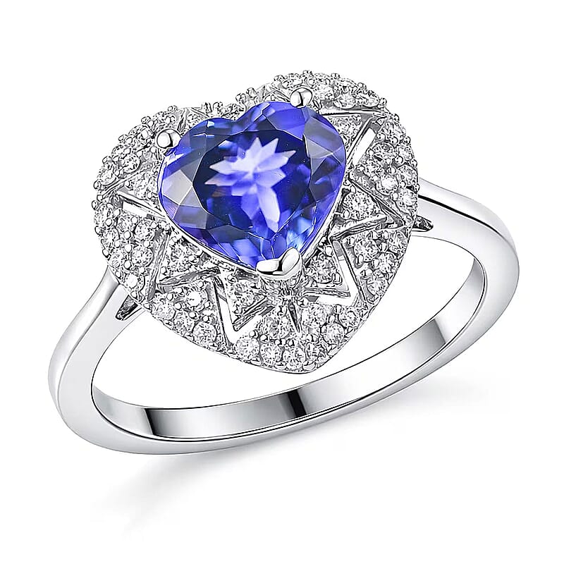GP Premium Tanzanite and Diamond I2 2.10 ctw Ring in 10K White Gold (Size 10.0)