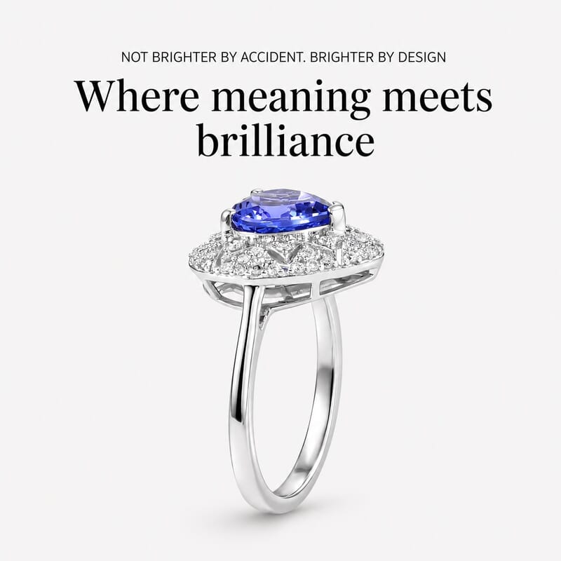 GP Premium Tanzanite and Diamond I2 2.10 ctw Ring in 10K White Gold (Size 10.0)