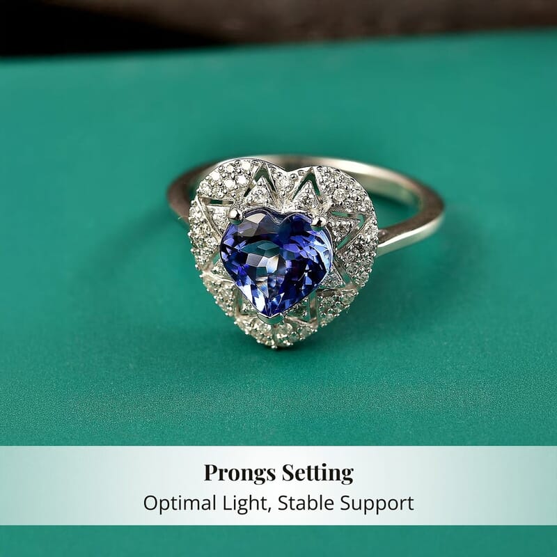 GP Premium Tanzanite and Diamond I2 2.10 ctw Ring in 10K White Gold (Size 10.0)