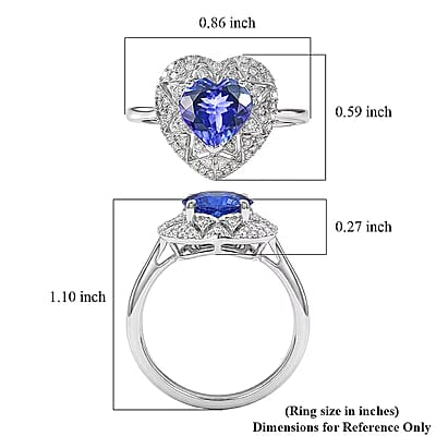 GP Premium Tanzanite and Diamond I2 2.10 ctw Ring in 10K White Gold (Size 10.0)