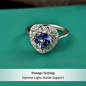 GP Premium Tanzanite and Diamond I2 2.10 ctw Ring in 10K White Gold (Size 5.0)