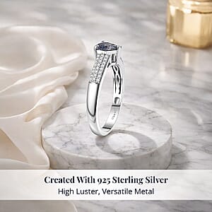 GP Premium Tanzanite and Diamond I2 2.10 ctw Ring in 10K White Gold (Size 5.5)