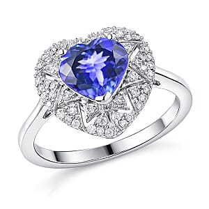 GP Premium Tanzanite and Diamond I2 2.10 ctw Ring in 10K White Gold (Size 6.0)