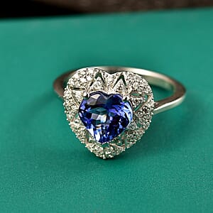 GP Premium Tanzanite and Diamond I2 2.10 ctw Ring in 10K White Gold (Size 6.0)