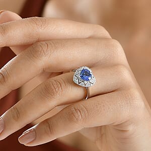 GP Premium Tanzanite and Diamond I2 2.10 ctw Ring in 10K White Gold (Size 7.0)