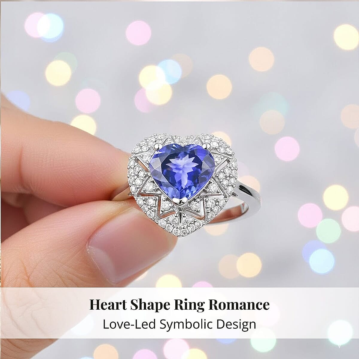 GP Premium Tanzanite and Diamond I2 2.10 ctw Ring in 10K White Gold (Size 8.5) image number 4