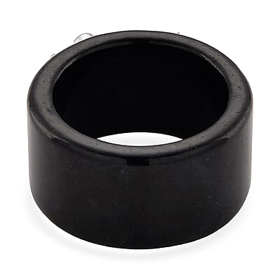 D'Joy Moissanite and Black Jade 33.80 ctw Band Moon Star Ring in Rhodium Over Sterling Silver (Size 10.0)