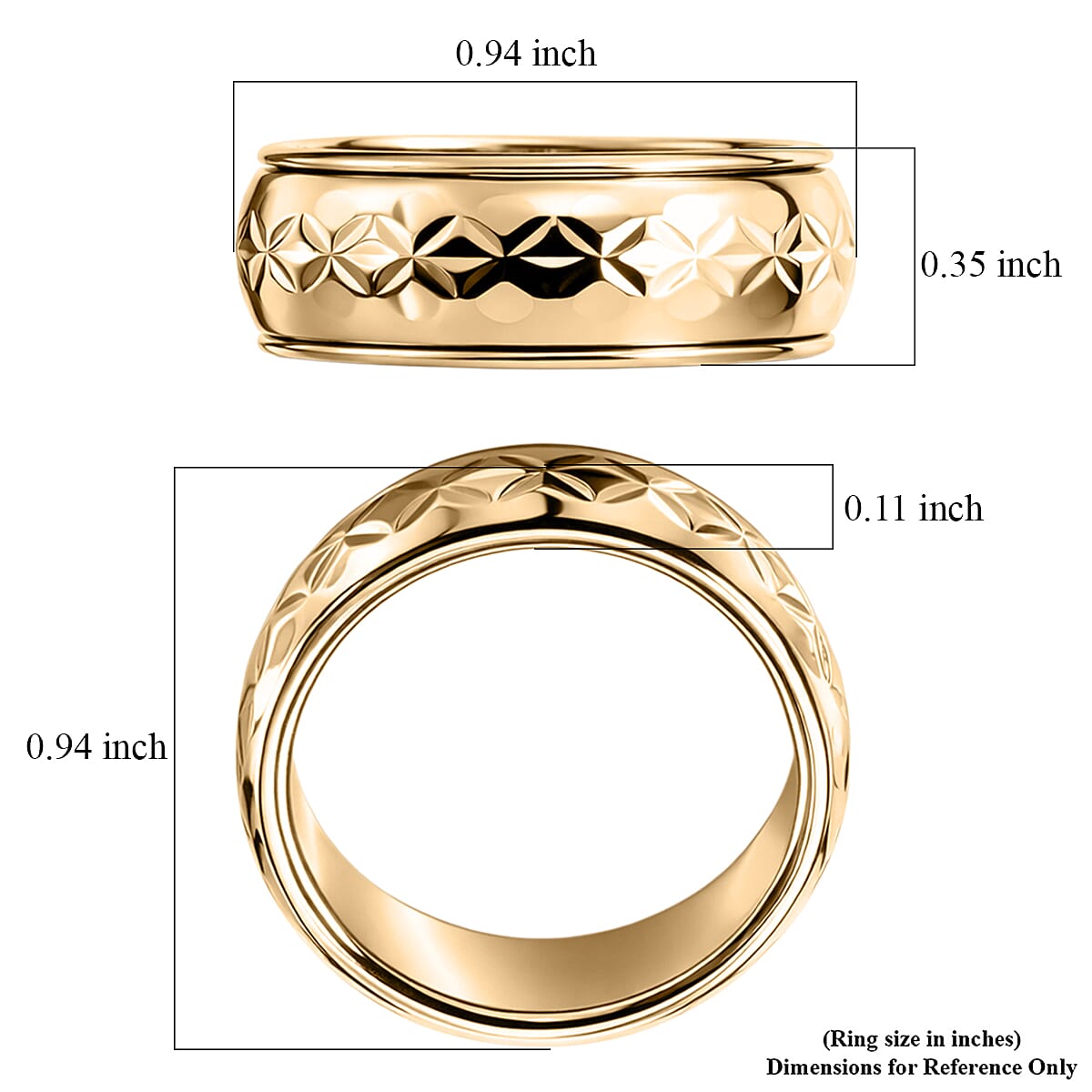 Spinner Ring in 10K Yellow Gold (Size 10.0) 2.60 Grams image number 5