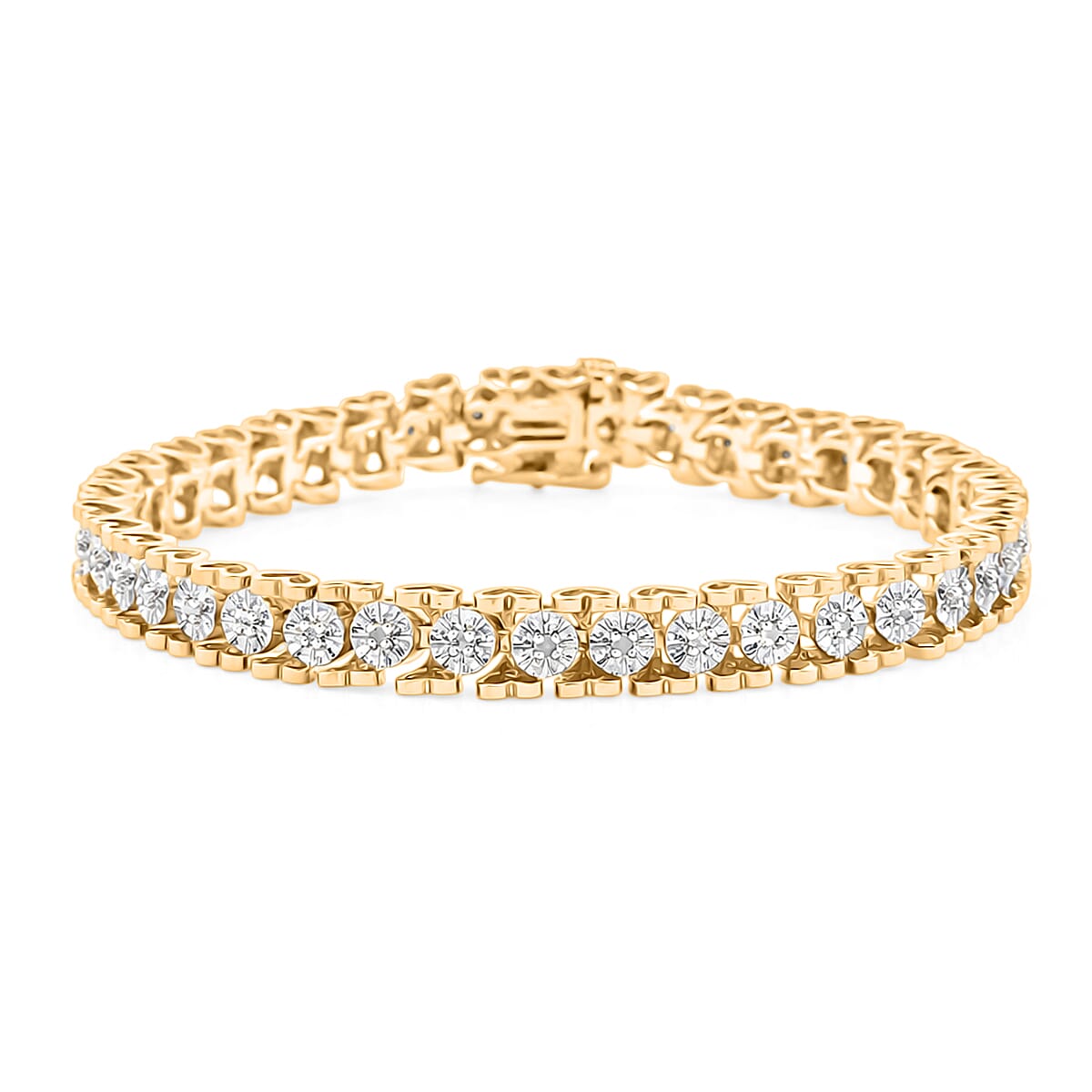 Diamond 0.50 ctw Bracelet in 14K YG Over and Sterling Silver (7.00 In)