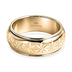 Luxoro Floral Spinner Band Ring in 10K Yellow Gold (Size 8.0) 2.55 Grams