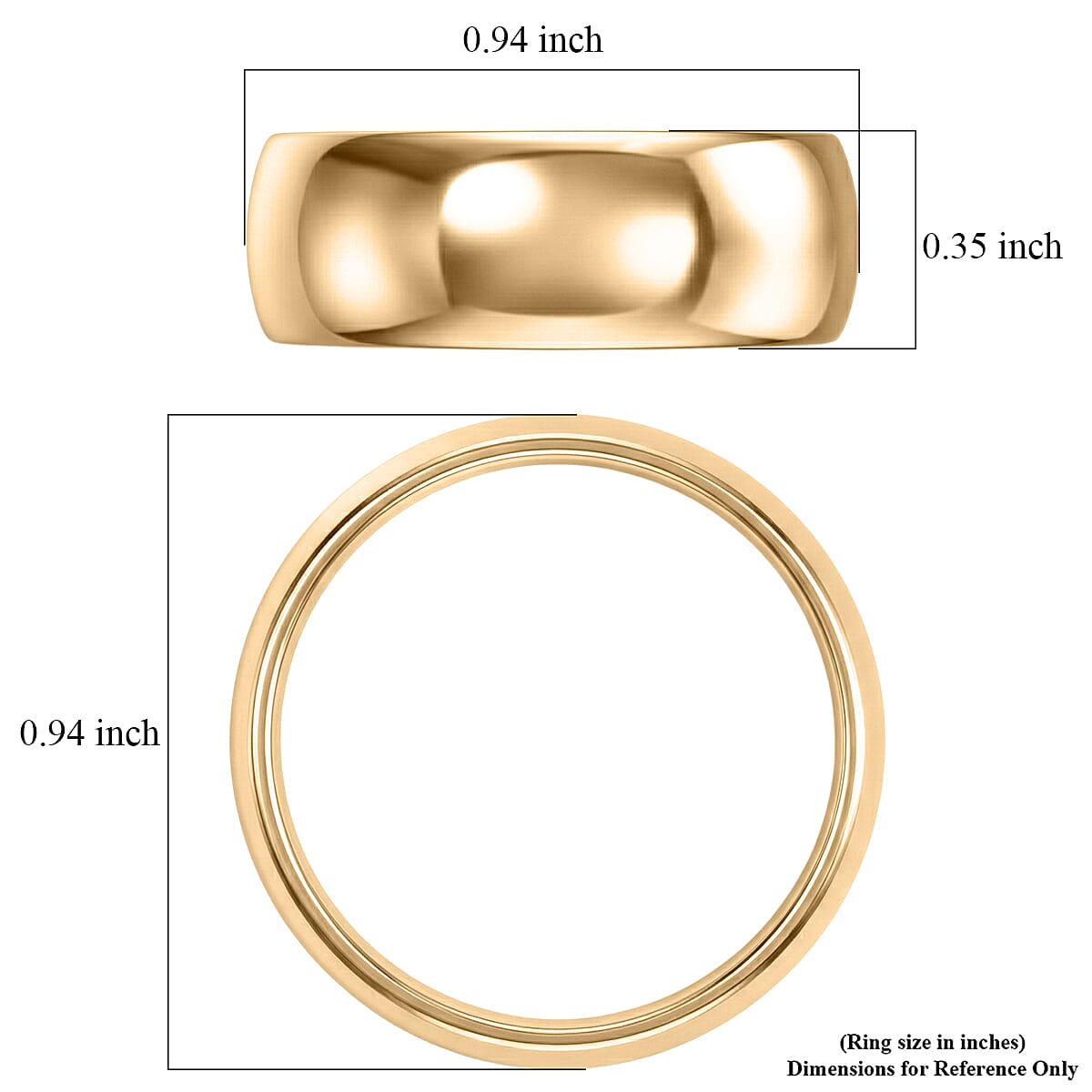 Band Ring in 10K Yellow Gold (Size 10.0) 1.35 Grams image number 5
