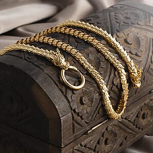 Luxoro Dragon Necklace in 10K Yellow Gold 23.40 Grams (18 Inches)
