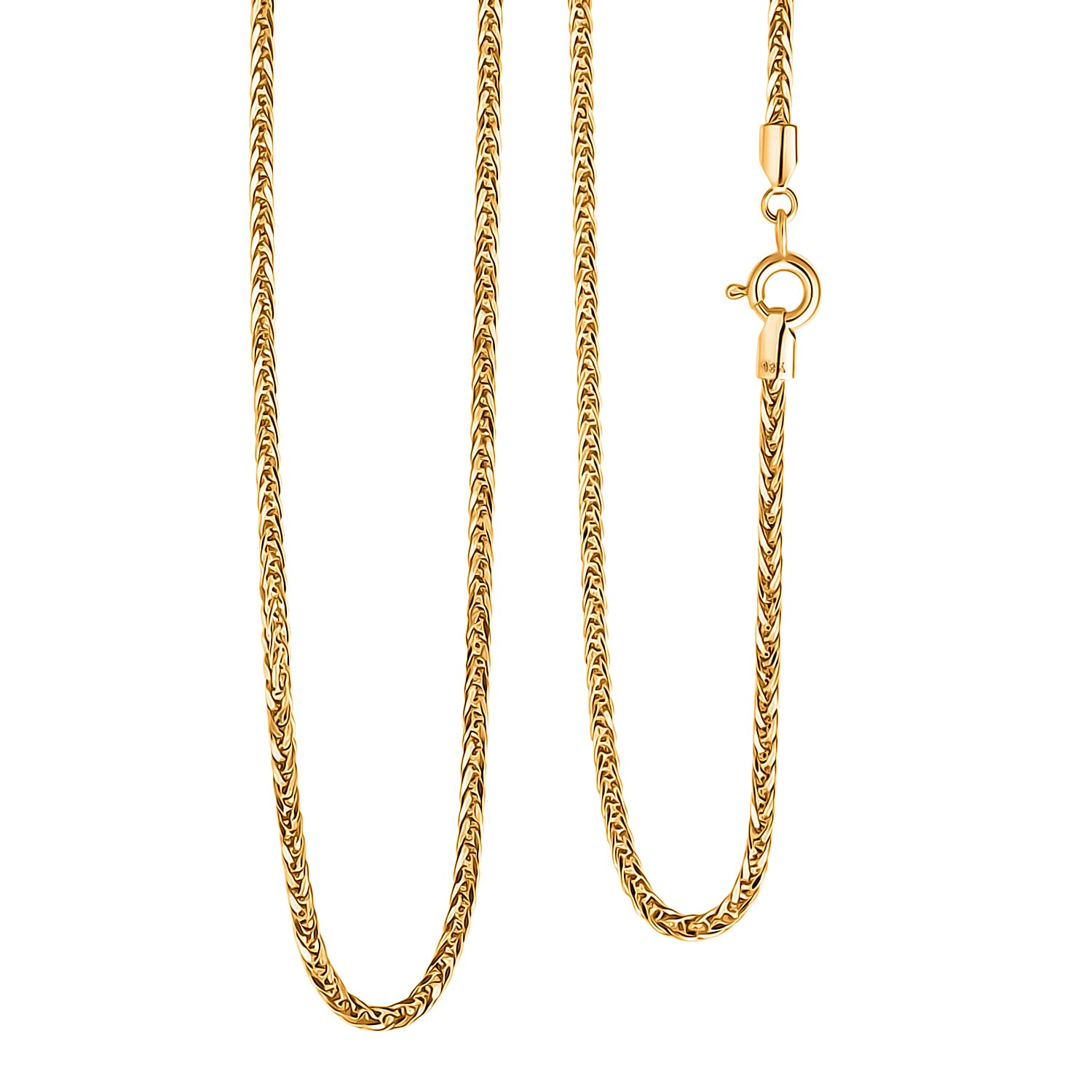 Triple Spiga Chain Necklace in 18K Yellow Gold 2.30 Grams 20 Inches