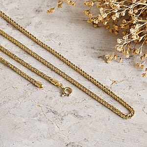 Triple Spiga Chain Necklace in 18K Yellow Gold 2.30 Grams 20 Inches