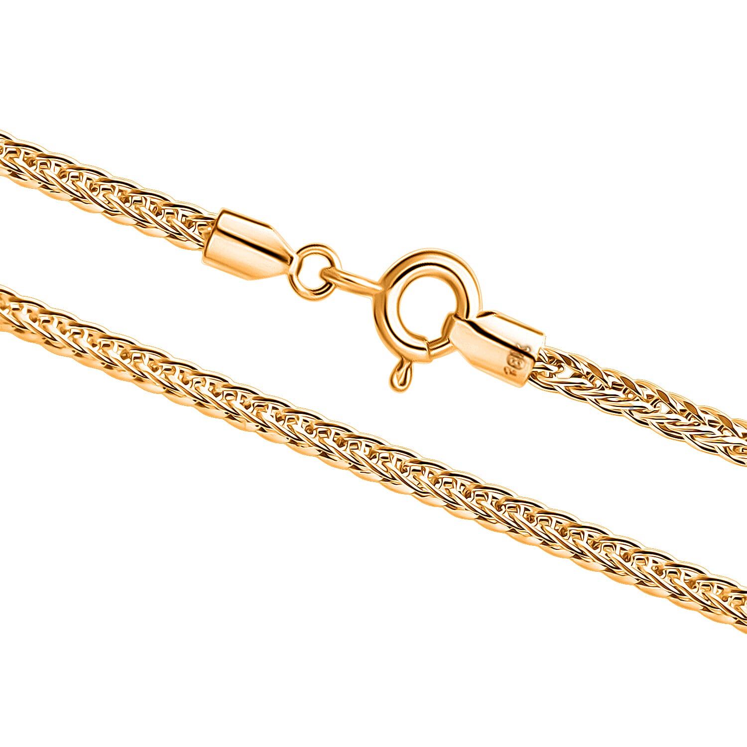Triple Spiga Chain Necklace in 18K Yellow Gold 2.30 Grams 20 Inches