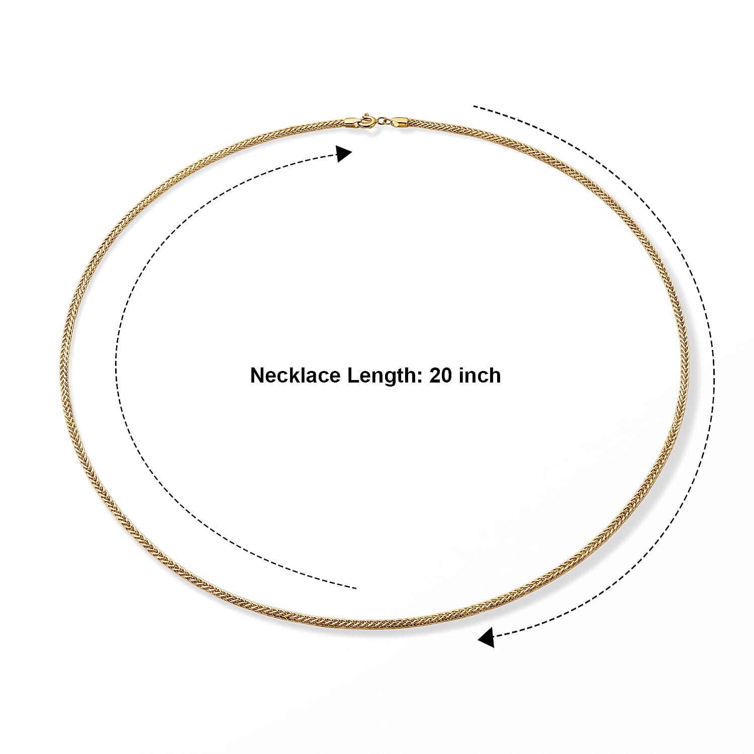 Triple Spiga Chain Necklace in 18K Yellow Gold 2.30 Grams 20 Inches
