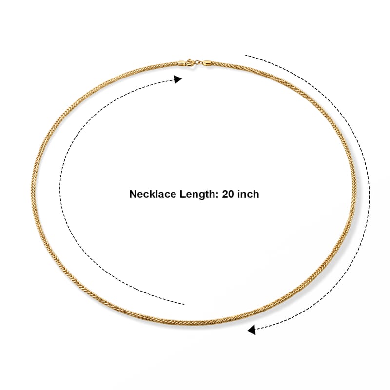 Triple Spiga Chain Necklace in 18K Yellow Gold 2.30 Grams 20 Inches