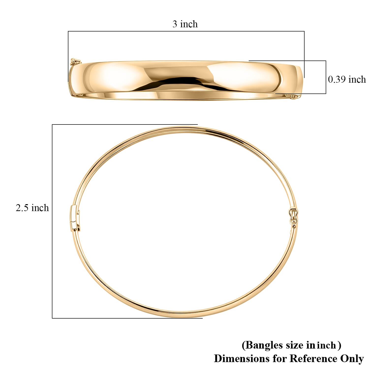Luxoro 10K Yellow Gold Bangle Bracelet (7.25 In) 5.25 Grams