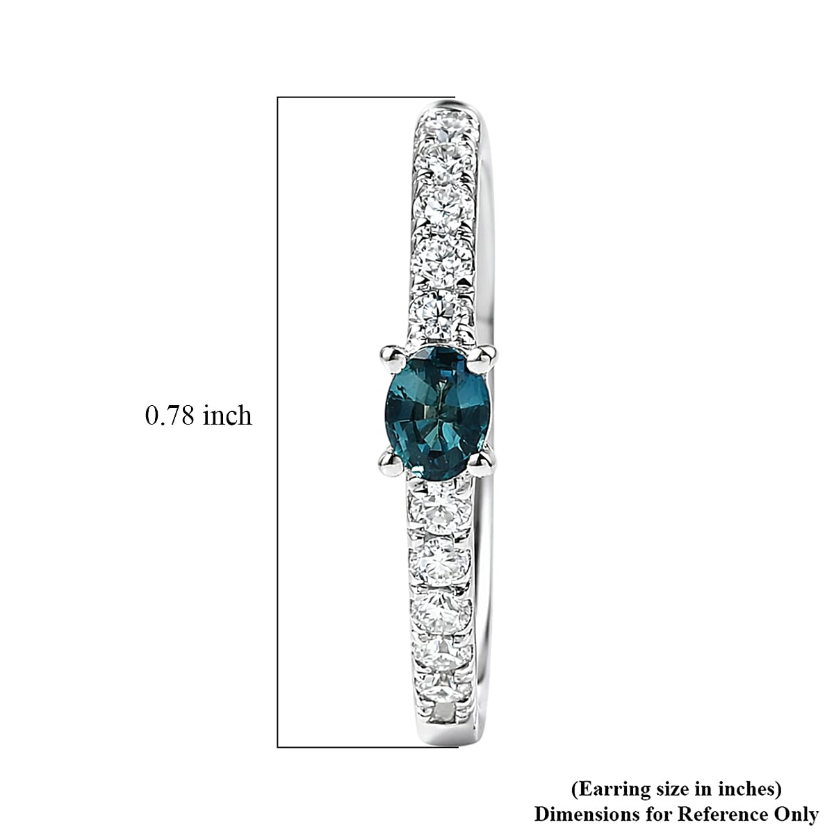D'Joy Monte Belo Indicolite and Moissanite 0.90 ctw Starlit Arc in Night Sky Earrings in Rhodium Over Sterling Silver